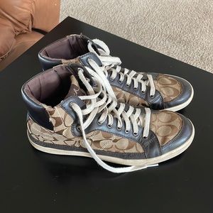 Coach "Ellis" Brown Hi Top "C" Sneakers 6